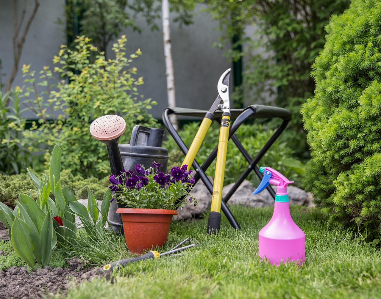 Professional gardener working